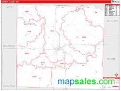 Vernon County, MO Zip Code Wall Map