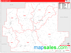 Wayne County, MO Zip Code Wall Map