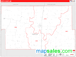 Worth County, MO Zip Code Wall Map