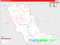 Beaverhead County, MT Zip Code Wall Map