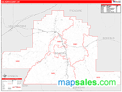 Big Horn County, MT Zip Code Wall Map