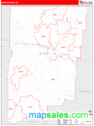 Blaine County, MT Zip Code Wall Map