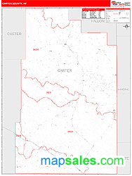 Carter County, MT Zip Code Wall Map