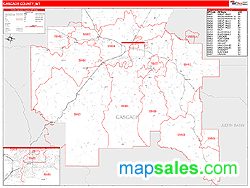 Cascade County, MT Zip Code Wall Map