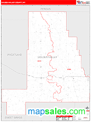 Golden Valley County, MT Wall Map