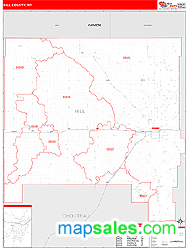 Hill County, MT Zip Code Wall Map