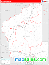 Jefferson County, MT Zip Code Wall Map