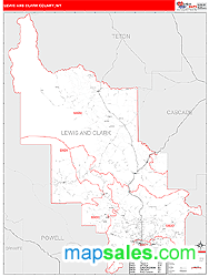 Lewis and Clark County, MT Zip Code Wall Map