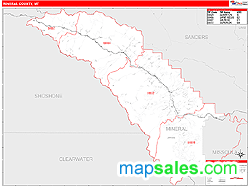 Mineral County, MT Zip Code Wall Map