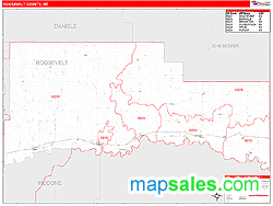 Roosevelt County, MT Zip Code Wall Map