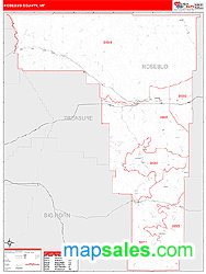 Rosebud County, MT Zip Code Wall Map