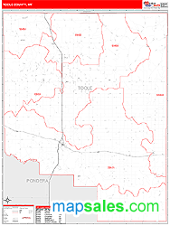 Toole County, MT Zip Code Wall Map