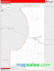 Wibaux County, MT Zip Code Wall Map