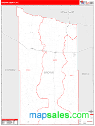 Brown County, NE Zip Code Wall Map