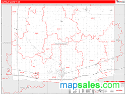 Buffalo County, NE Zip Code Wall Map