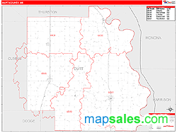 Burt County, NE Zip Code Wall Map