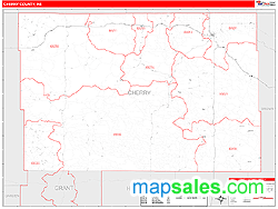 Cherry County, NE Zip Code Wall Map