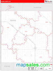 Cuming County, NE Zip Code Wall Map