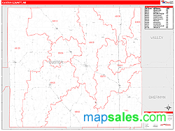 Custer County, NE Wall Map