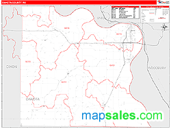 Dakota County, NE Zip Code Wall Map