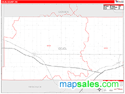 Deuel County, NE Zip Code Wall Map