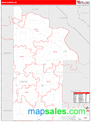 Dixon County, NE Zip Code Wall Map