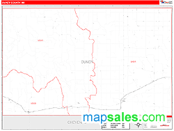 Dundy County, NE Zip Code Wall Map