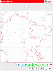 Jefferson County, NE Zip Code Wall Map