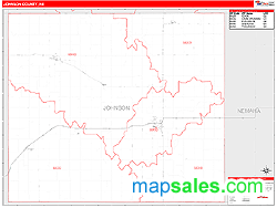 Johnson County, NE Zip Code Wall Map