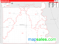 Nemaha County, NE Zip Code Wall Map