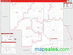 Platte County, NE Zip Code Wall Map