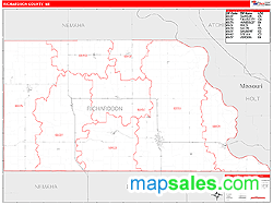 Richardson County, NE Zip Code Wall Map