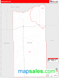 Rock County, NE Zip Code Wall Map