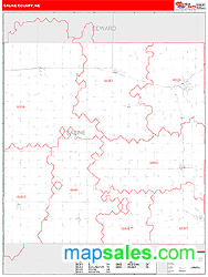 Saline County, NE Zip Code Wall Map