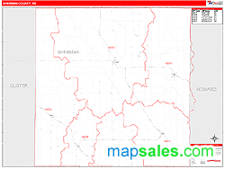 Sherman County, NE Zip Code Wall Map