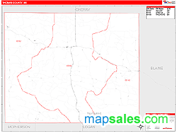 Thomas County, NE Zip Code Wall Map