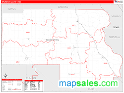 Thurston County, NE Zip Code Wall Map