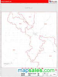 Valley County, NE Zip Code Wall Map