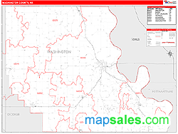 Washington County, NE Zip Code Wall Map