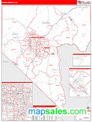 Clark County, NV Zip Code Wall Map