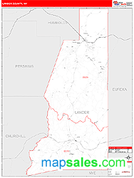 Lander County, NV Zip Code Wall Map