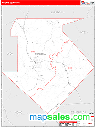 Mineral County, NV Zip Code Wall Map