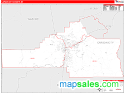 Carson City County, NV Zip Code Wall Map