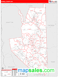 Carroll County, NH Zip Code Wall Map