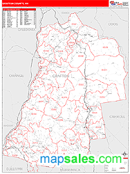 Grafton County, NH Zip Code Wall Map