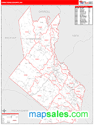 Strafford County, NH Zip Code Wall Map