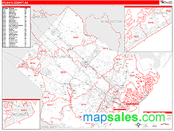 Atlantic County, NJ Zip Code Wall Map