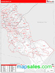 Camden County, NJ Zip Code Wall Map