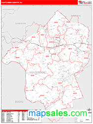 Hunterdon County, NJ Zip Code Wall Map