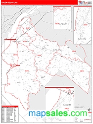 Salem County, NJ Zip Code Wall Map